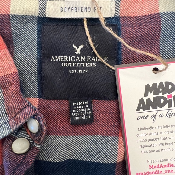 The Beatles One-of-a-Kind Custom MadAndie American Eagle Outfitters Flannel - M - Picture 5 of 5
